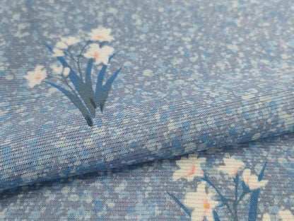 平和屋着物＊夏物　小紋　絽　草花文　洗える着物　AABL0813jd