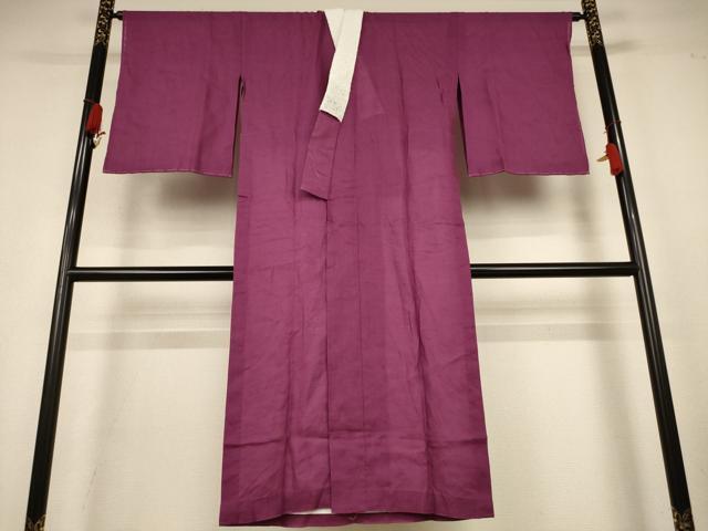 平和屋着物＊夏物　長襦袢　暗紅色　麻　AABL0815jd