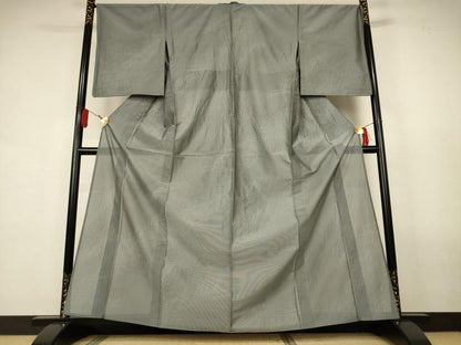 平和屋着物＊夏物　お召　紗　松葉文　正絹　逸品　AABL0816jd