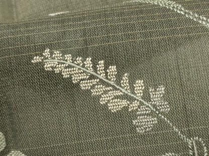 平和屋着物＊夏物　訪問着　紗紬　総刺繍　草花文　正絹　逸品　AABL0821jd
