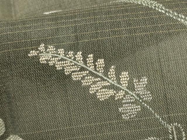 平和屋着物＊夏物　訪問着　紗紬　総刺繍　草花文　正絹　逸品　AABL0821jd
