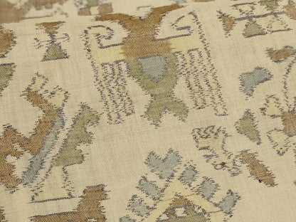 平和屋着物＊夏物　本場小千谷ちぢみ　幾何学文様　麻　逸品　AABL0825jd