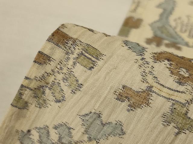 平和屋着物＊夏物　本場小千谷ちぢみ　幾何学文様　麻　逸品　AABL0825jd