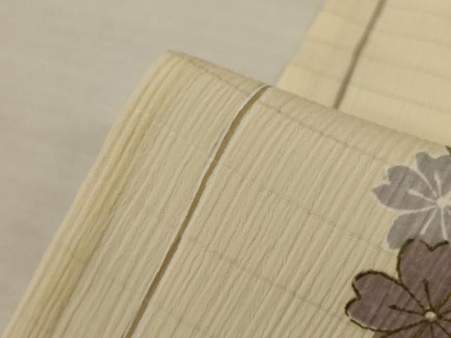 平和屋着物＊夏物　小紋　絽縮緬　枝花文　洗える着物　AABL0827jd