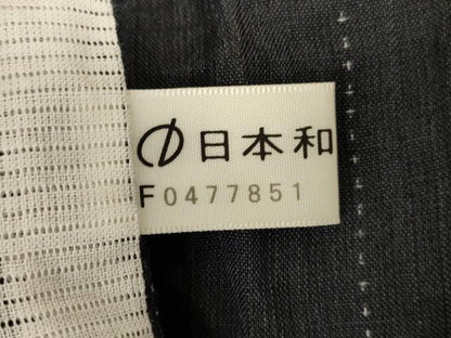 平和屋着物＊夏物　本場小千谷ちぢみ　間道　反端付き　麻　逸品　AABL0828jd