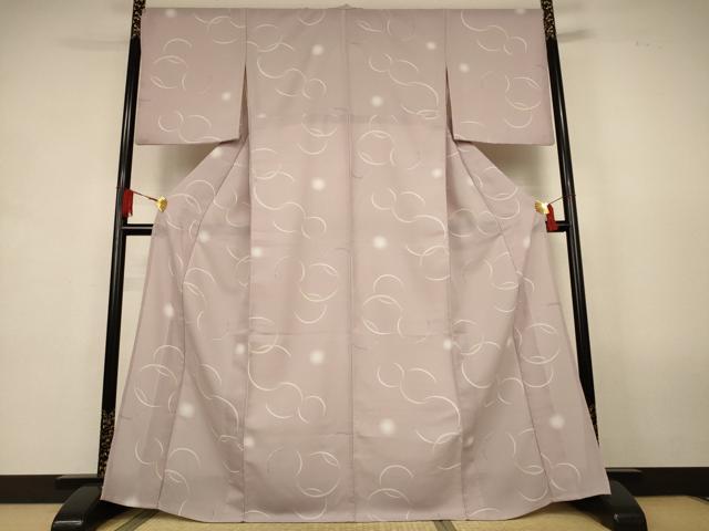 平和屋着物＊夏物　小紋　紗　丸文　蛍暈し　洗える着物　AABL0833jd