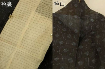 平和屋着物＊夏物　重要無形文化財　本場宮古上布　菱文　苧麻　逸品　AABL0837jd