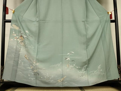 平和屋着物＊夏物　訪問着　絽縮緬　友禅　風景文　暈し染め　正絹　逸品　AABL0839jd