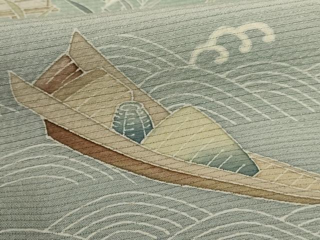 平和屋着物＊夏物　訪問着　絽縮緬　友禅　風景文　暈し染め　正絹　逸品　AABL0839jd