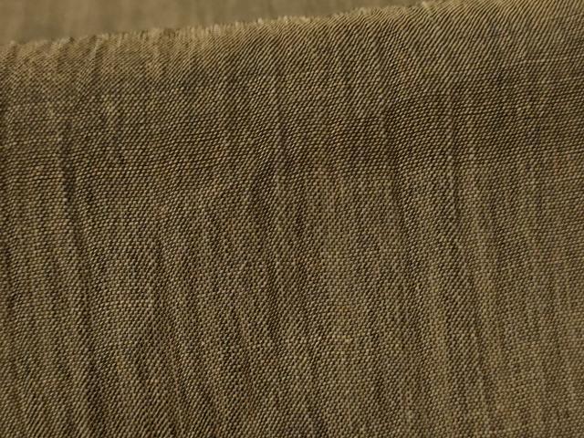 平和屋着物＊夏物　男性　本場小千谷ちぢみ　媚茶色　麻　逸品　AABL0842jd
