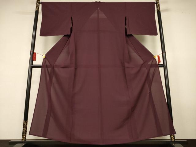 平和屋着物＊夏物　色無地　絽　黒鳶色　正絹　逸品　AABL0844jd