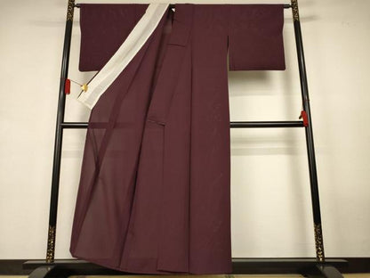 平和屋着物＊夏物　色無地　絽　黒鳶色　正絹　逸品　AABL0844jd