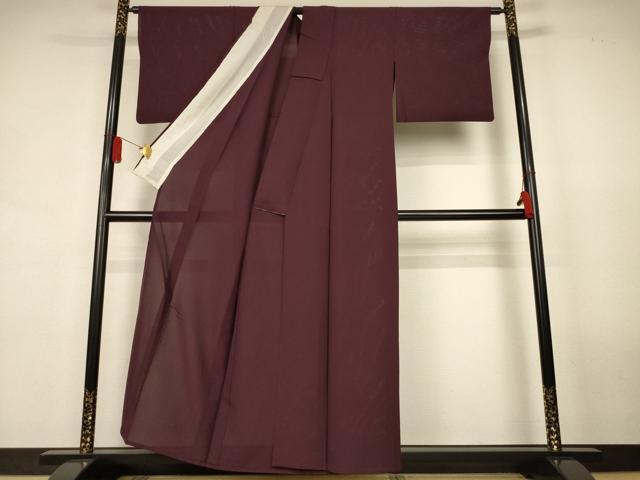 平和屋着物＊夏物　色無地　絽　黒鳶色　正絹　逸品　AABL0844jd