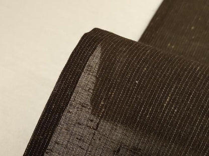 平和屋着物＊夏物　男性　紗紬　憲法黒茶色　正絹　逸品　AABL0848jd