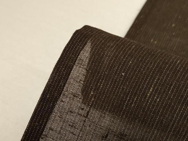 平和屋着物＊夏物　男性　紗紬　憲法黒茶色　正絹　逸品　AABL0848jd