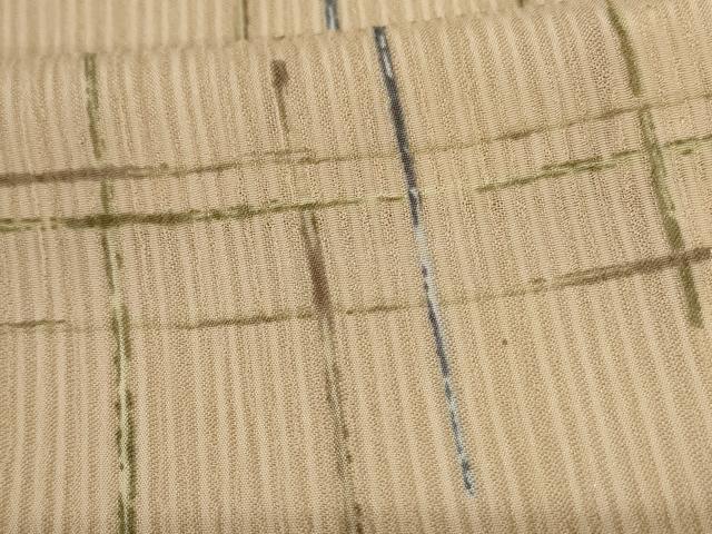 平和屋着物＊夏物　小紋　紋紗　格子　洗える着物　AABL0850jd