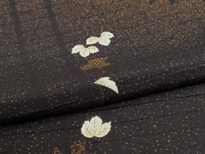 平和屋着物＊夏物　小紋　絽縮緬　蔦の葉文　洗える着物　AABL0851jd