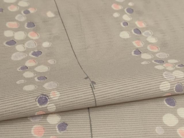 平和屋着物＊夏物　小紋　絽　間道　洗える着物　AABL0860jd