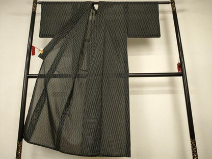 平和屋着物＊夏物　小紋　紗　網目文　洗える着物　AABL0870jd