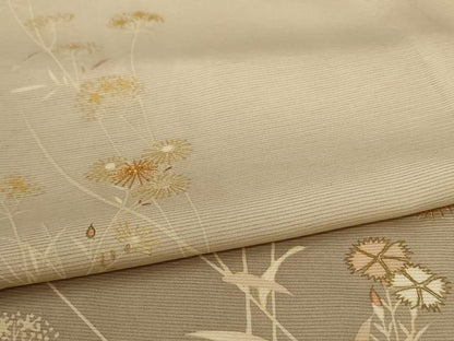 平和屋本店＊夏物　銀座きしや　訪問着　絽　駒刺繍　草花文　暈し染め　金彩　たとう紙・共箱付き　正絹　逸品　AABL0871jd