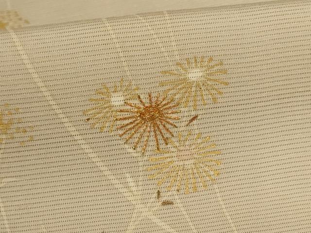 平和屋本店＊夏物　銀座きしや　訪問着　絽　駒刺繍　草花文　暈し染め　金彩　たとう紙・共箱付き　正絹　逸品　AABL0871jd