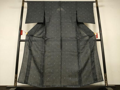 平和屋着物＊夏物　重要無形文化財　本場宮古上布　幾何学文様　苧麻　逸品　AABL0872jd