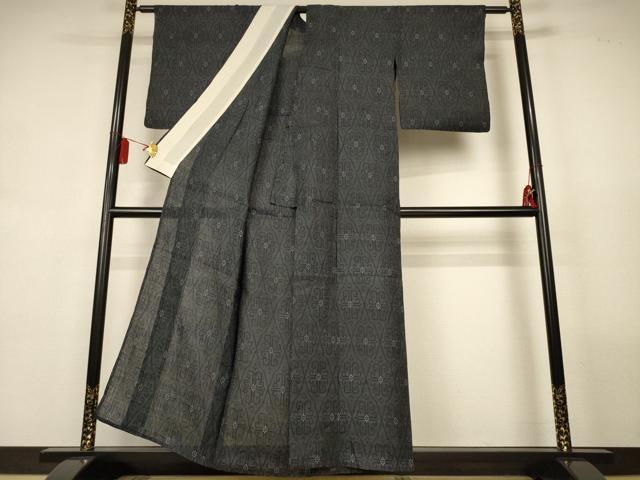 平和屋着物＊夏物　重要無形文化財　本場宮古上布　幾何学文様　苧麻　逸品　AABL0872jd