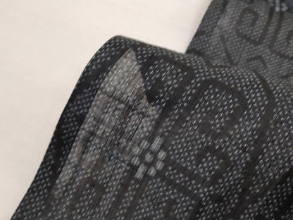 平和屋着物＊夏物　重要無形文化財　本場宮古上布　幾何学文様　苧麻　逸品　AABL0872jd
