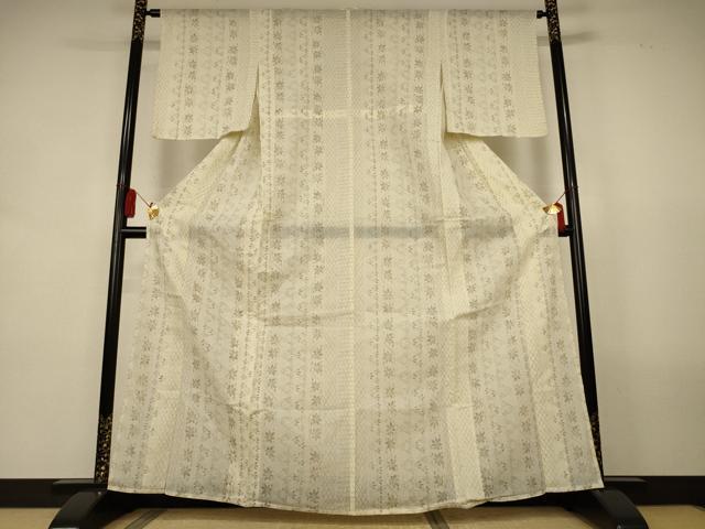 平和屋着物＊夏物　小紋　ちぢみ織　花間道　洗える着物　AABL0873jd