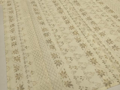 平和屋着物＊夏物　小紋　ちぢみ織　花間道　洗える着物　AABL0873jd