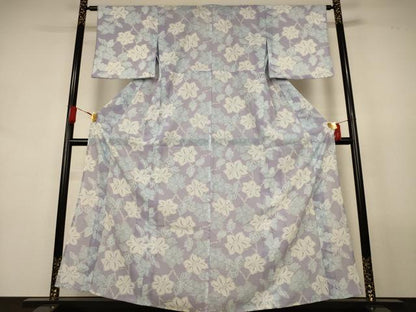 平和屋着物＊夏物　小紋　紗　草花文　洗える着物　AABL0875jd