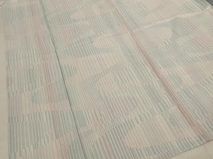 平和屋着物＊夏物　小紋　紗　変わり縞　洗える着物　AABL0876jd