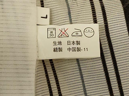平和屋着物＊夏物　小紋　絽　間道　洗える着物　AABL0877jd