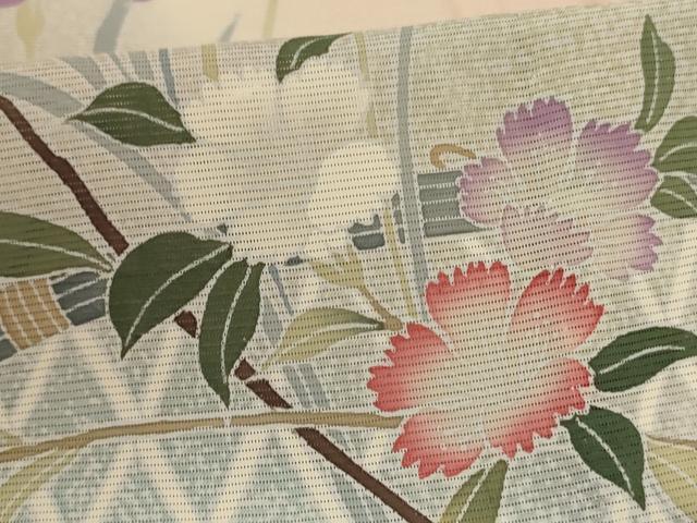 平和屋着物＊夏物　訪問着　絽　友禅　草花文　暈し染め　正絹　逸品　AABL0880jd