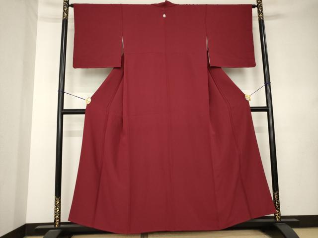 平和屋着物●上質な色無地　葡萄茶色　正絹　逸品　AABL0882ck