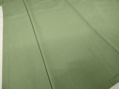 平和屋着物●上質な色無地　海松色　正絹　逸品　AABL0885ck