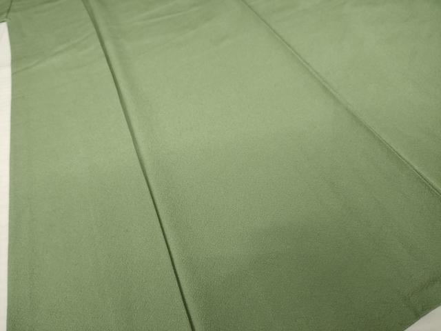 平和屋着物●上質な色無地　海松色　正絹　逸品　AABL0885ck