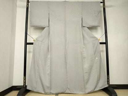 平和屋着物●皇室献上作家　藤井寛　色無地　切嵌地紋　潤色　正絹　逸品　AABL0888ck