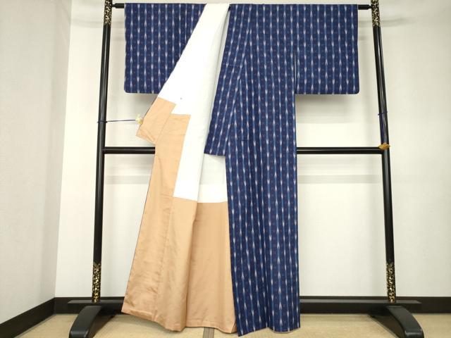 平和屋着物●本場琉球　南風原花織　手織　紬　桃原厚吉作　証紙付き　正絹　逸品　AABL0889ck
