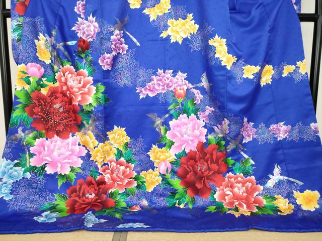 平和屋本店●お引きずり・お引き摺り・引き振袖　和装　結婚式　舞妓　芸妓　芸者　衣装　ラインストーン　花鳥文　銀彩　逸品　AABL0892ck