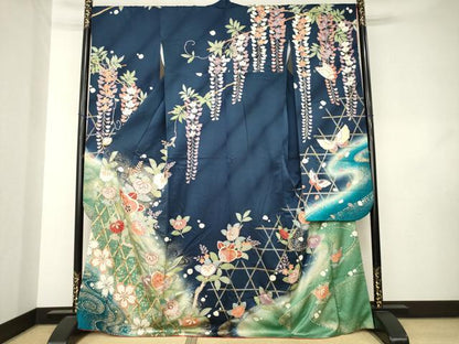 平和屋着物●豪華振袖　橘　暈し染め　金彩　正絹　逸品　AABL0893ck