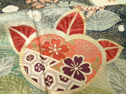 平和屋着物●豪華振袖　橘　暈し染め　金彩　正絹　逸品　AABL0893ck
