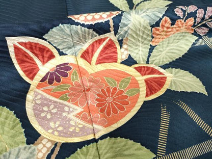 平和屋着物●豪華振袖　橘　暈し染め　金彩　正絹　逸品　AABL0893ck