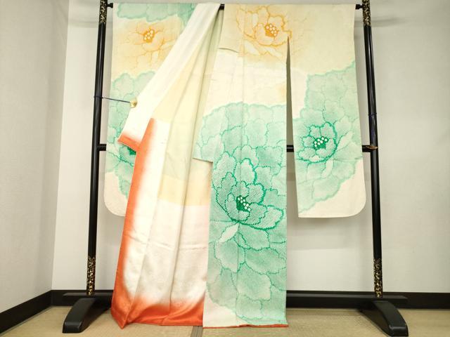 平和屋着物●豪華振袖　総絞り　花尽くし　正絹　逸品　AABL0894ck