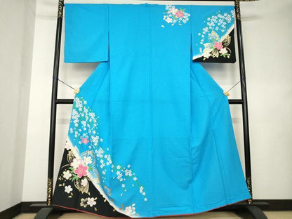 平和屋着物●訪問着　舞桜　暈し染め　金彩　胴抜き仕立て　洗える着物　AABL0896ck