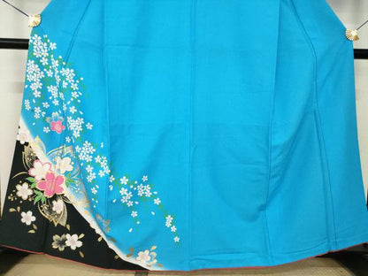 平和屋着物●訪問着　舞桜　暈し染め　金彩　胴抜き仕立て　洗える着物　AABL0896ck