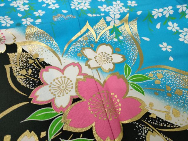 平和屋着物●訪問着　舞桜　暈し染め　金彩　胴抜き仕立て　洗える着物　AABL0896ck