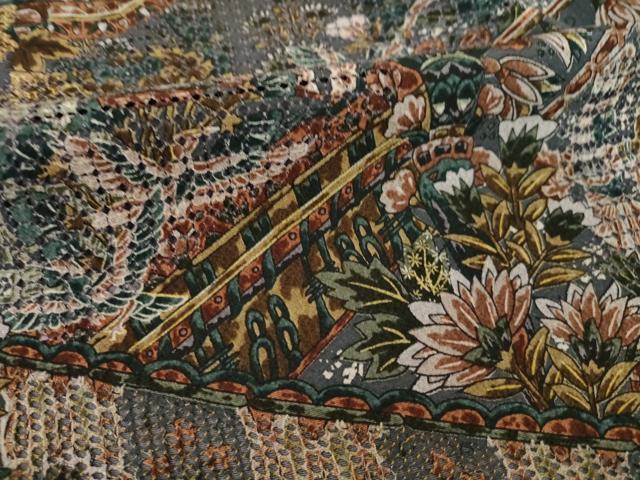 平和屋着物●訪問着　中国三大刺繍　スワトウ刺繍　汕頭刺繍　更紗人物風景文　金彩　ほていや扱い　正絹　逸品　AABL0899ck