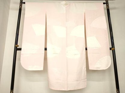平和屋着物●振袖用長襦袢　袷　扇面地紋　正絹　逸品　AABL0900ck