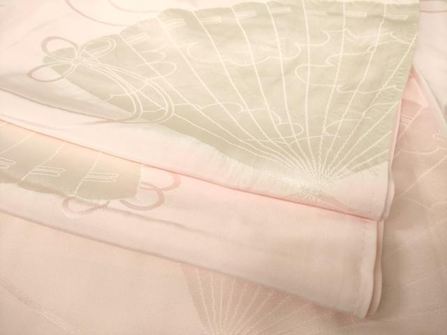 平和屋着物●振袖用長襦袢　袷　扇面地紋　正絹　逸品　AABL0900ck